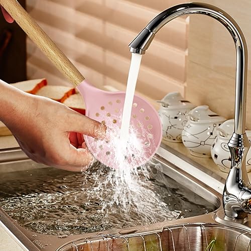 Miniatura 42 de Juego de utensilios de cocina de silicona, resistentes al calor, espátula, tornillo, pinzas, cuchara, cepillo, batidor, mango de madera, utensilios