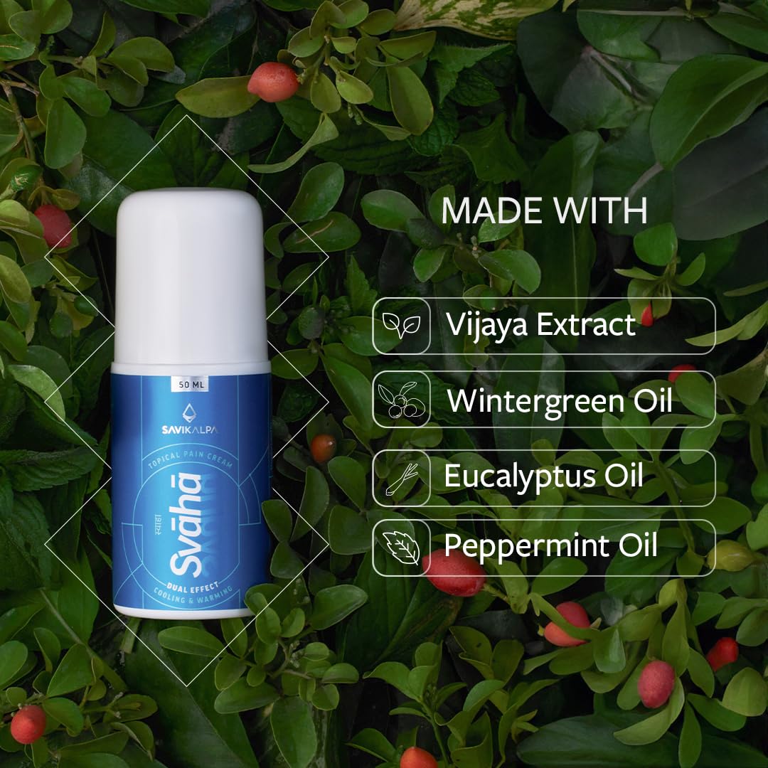 SAVIKALPA Svaha - 50Ml | Soothe Muscular Spasms And Pulls, Back Pain, Joint Pain And Inflammation | Plant-Based Roll-On For Pre And Post-Workout Pain Relief SAVIKALPA Svaha - 50Ml | Soothe Muscular Spasms And Pulls, Back Pain, Joint Pain And Inflammation | Plant-Based Roll-On For Pre And Post-Workout Pain Relief