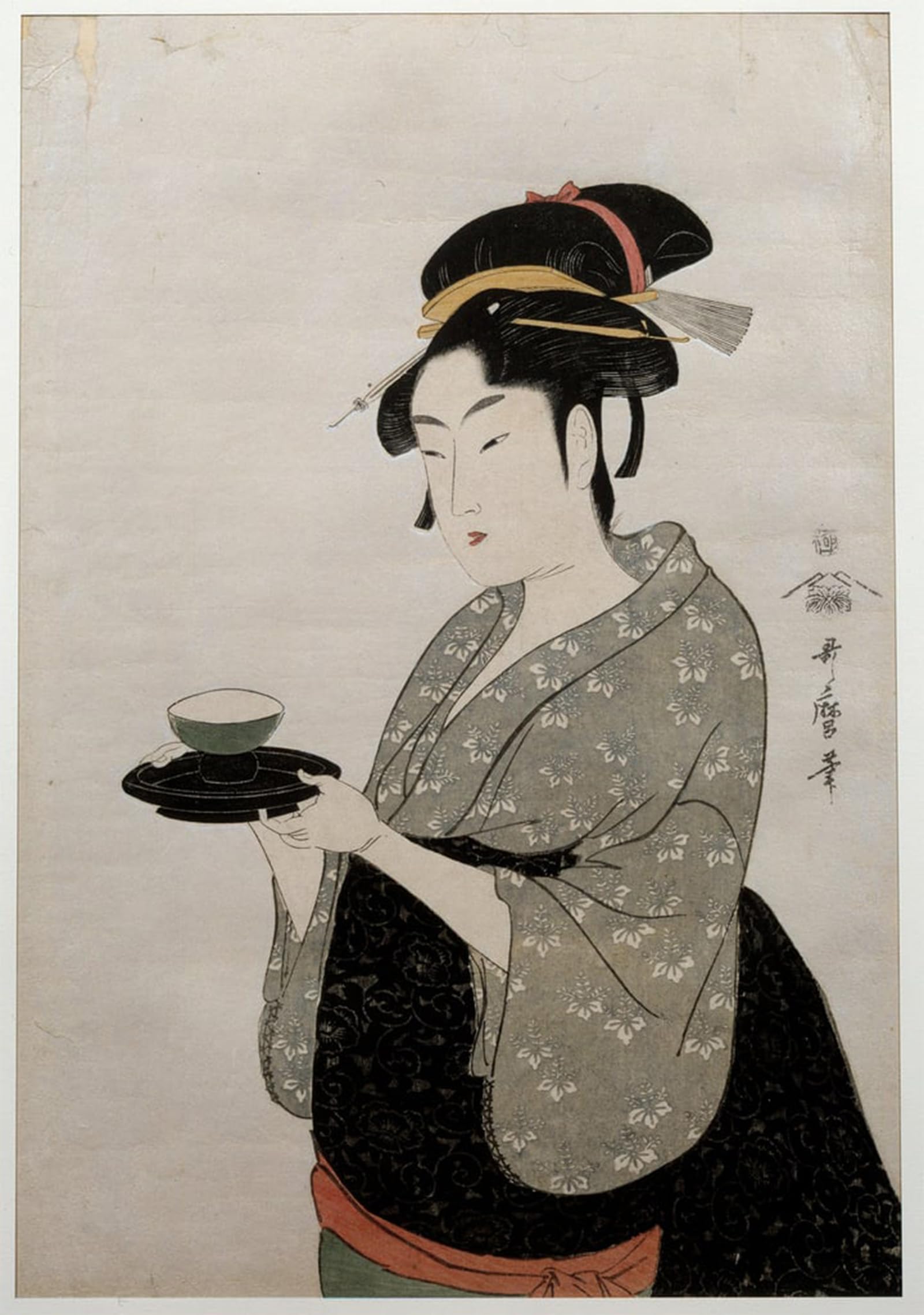 POSTERIIk Vintage Classic Picture Landscape Artwork Settsu Province by Kitagawa Utamaro Portrait Canvas Painting for Office Home Decor 60x90cm