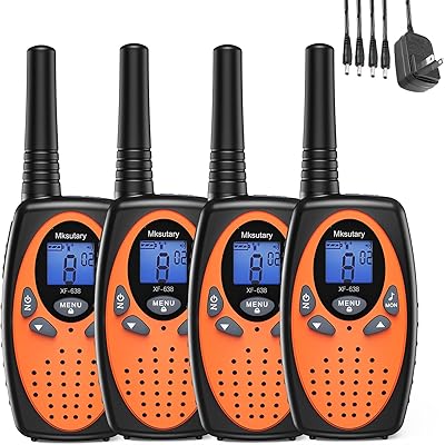 Walkie Talkies 4 Pack Kids Long Range Rechargeable Walkie Talkies 22 CH 3 Miles High Sound Quality 2 Way Radios Walkie Talkies for Kids Boys Girls Camping