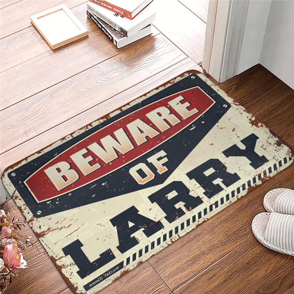 Plain Outdoor Mat Beware of Larry Rug Bathroom Rug Sets Bar Decor for Home(65X90CM)