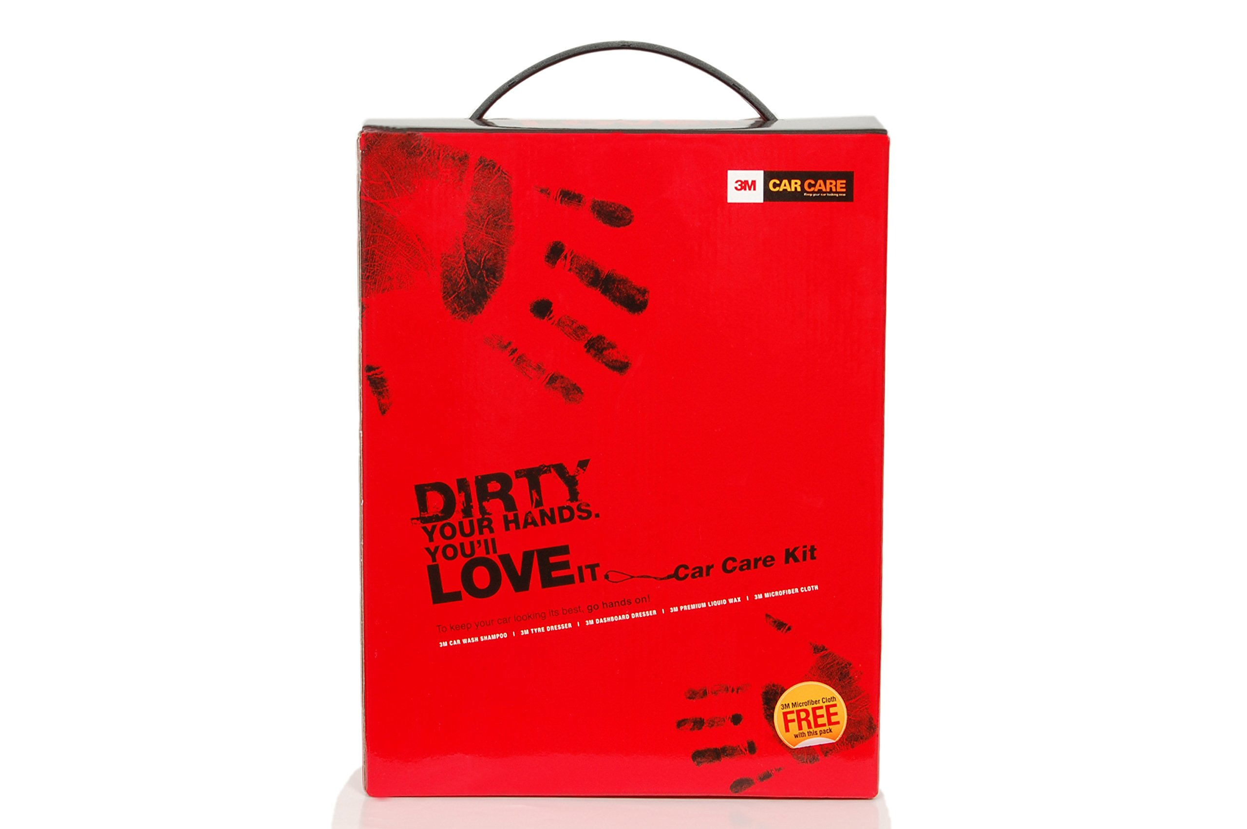 3M Small Car Care Kit | Car Shampoo | Tyre Dresser | Dashboard Dresser | Liquid Wax | Microfiber Cloth (All in One)