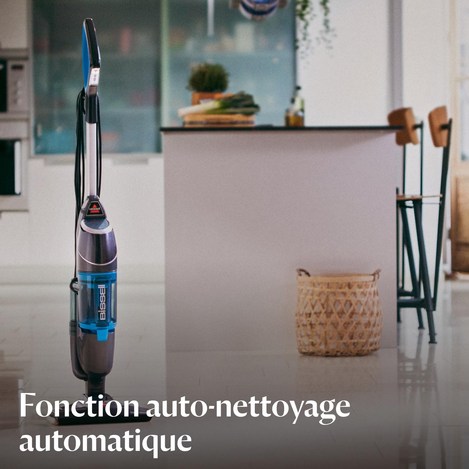BISSELL Vac & Steam Titanium - 2 en 1 Aspirateur et Nettoyeur Vapeur - Pour les Sols Durs, Carrelages, Parquets - Fonction de Régulation de la Vapeur - Élimine des Bactéries - 81 dB - 1977N