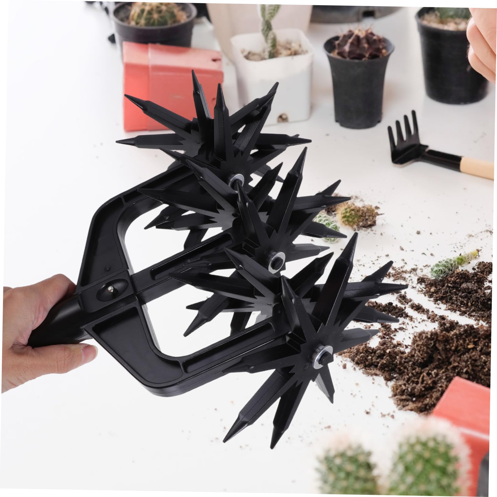 Toddmomy Coltivatore Rotativo Manuale in ABS Nero per Terreno