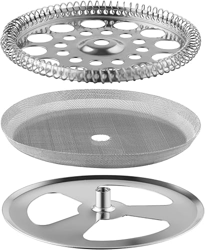 Miniatura 12 de Sivaphe 6 filtros de repuesto para prensa francesa, filtro para cafetera de 3.15 a 4 pulgadas, acero inoxidable, pantalla de malla metálica