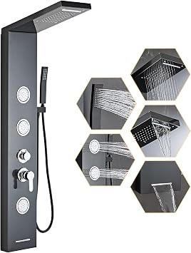 Shower Panel Tower System 5 in 1 Stainless Steel Shower Column