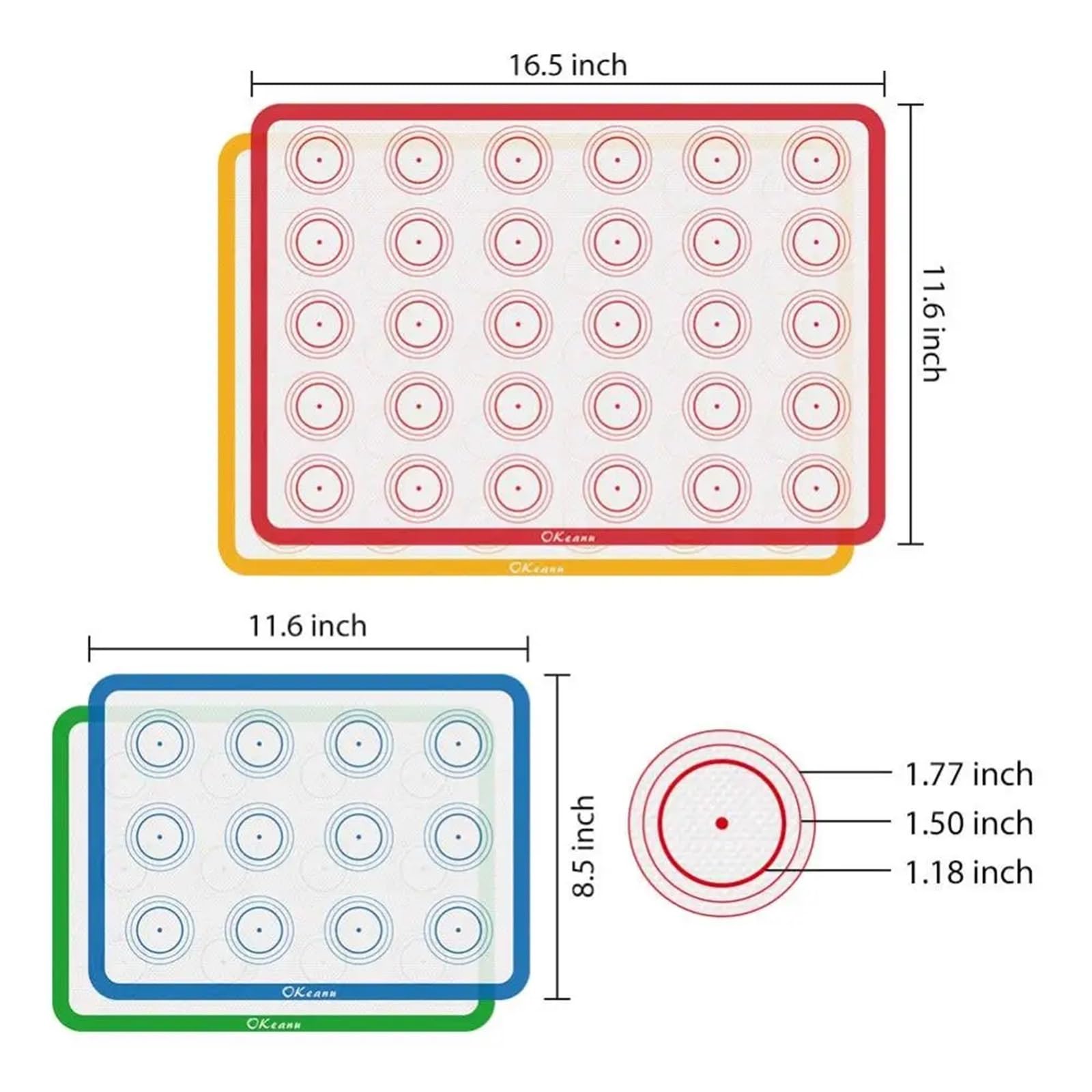Backunterlagen 4 stücke Silikon Back Matte Kuchen Cookie Backformen Liner Rolling Teig Gefaltete Matte Mit Skala Nicht-Stick Küche Backformen zubehör