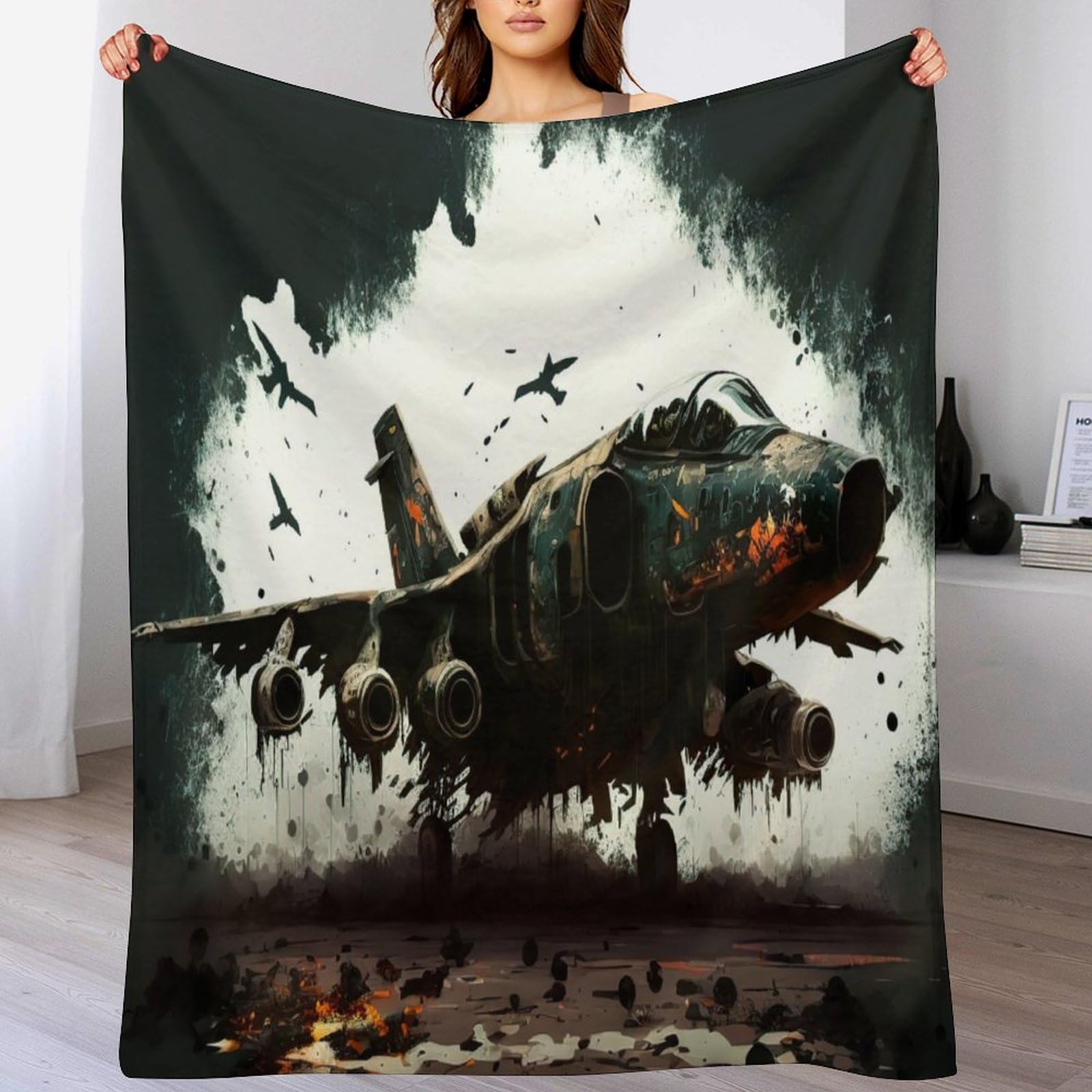 Couverture flanelle douce avion couverture de canapé chaude 130x180