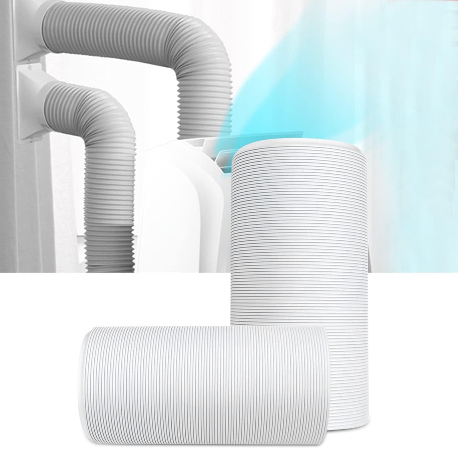 Manguera de Escape de Aire Acondicionado de 3 Metros, Plegable y Estirable, Alambre de Acero PP, Duradera y Portátil, Reemplaza la Manguera Vieja, Fácil Instalación (150 mm de