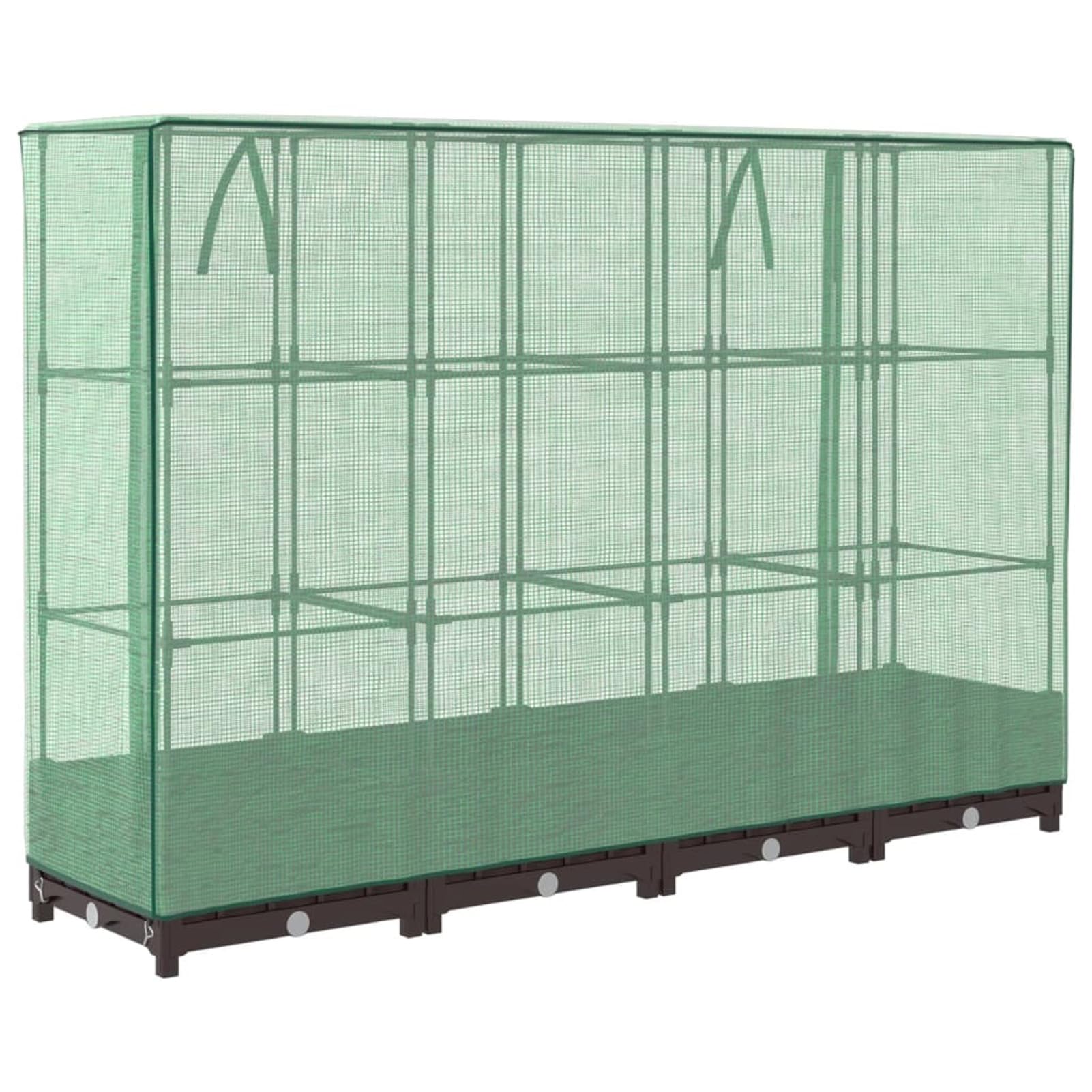 Homgoday Hochbeet mit Gewächshaus-Aufsatz Pflanzkasten Gemüsebeet Blumenbeet Blumenkasten Gartenbeet Pflanzbeet Frühbeet für Balkon Garten Terrasse Rattan-Optik 160x40x123 cm Braun