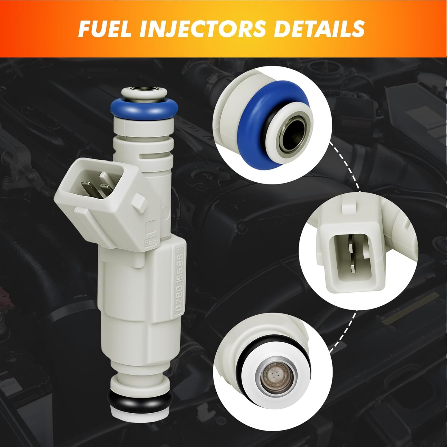 1998-2001 6PCS Fuel Injector Compatible for Ford Explorer 1999 2000 & Ford Ranger1998-2000, Mazda B4000 1998-2001 V6 4.0L, Replaces 0280155962