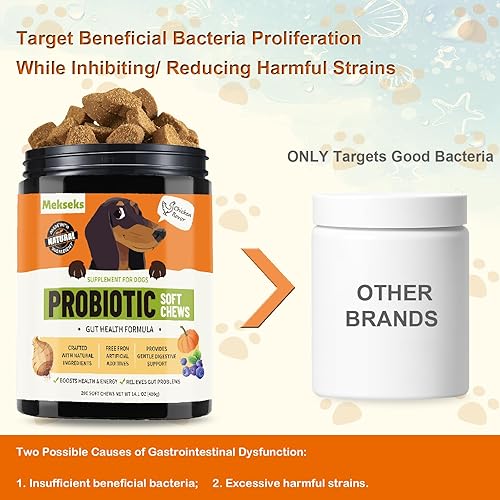 Miniatura 4 de Probióticos para perros  200 probióticos masticables para perros, apoya la salud intestinal, inmunidad y alivio de gases de diarrea  Suave con