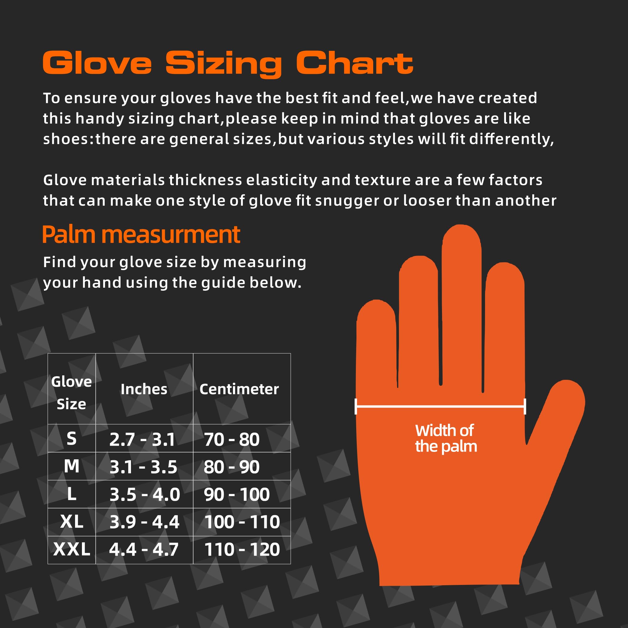 TREEGO Guantes de nitrilo naranja de 10 mil, medianos, desechables, resistentes, sin látex ni polvo, resistentes a los químicos, agarre de diamante para automoción, preparación de alimentos, limpieza