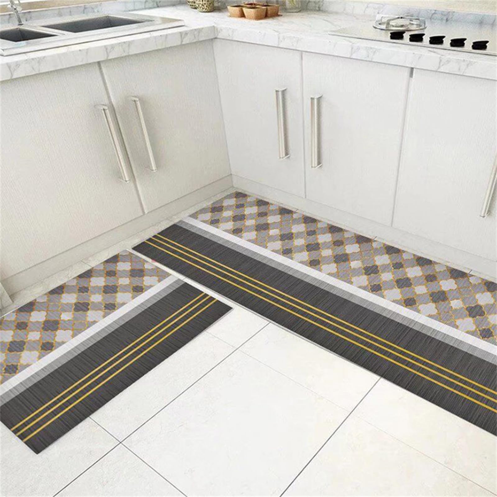 Tapis de sol cuisine lavable et antidérapant 45x70 45x120 tapis couloir checkered