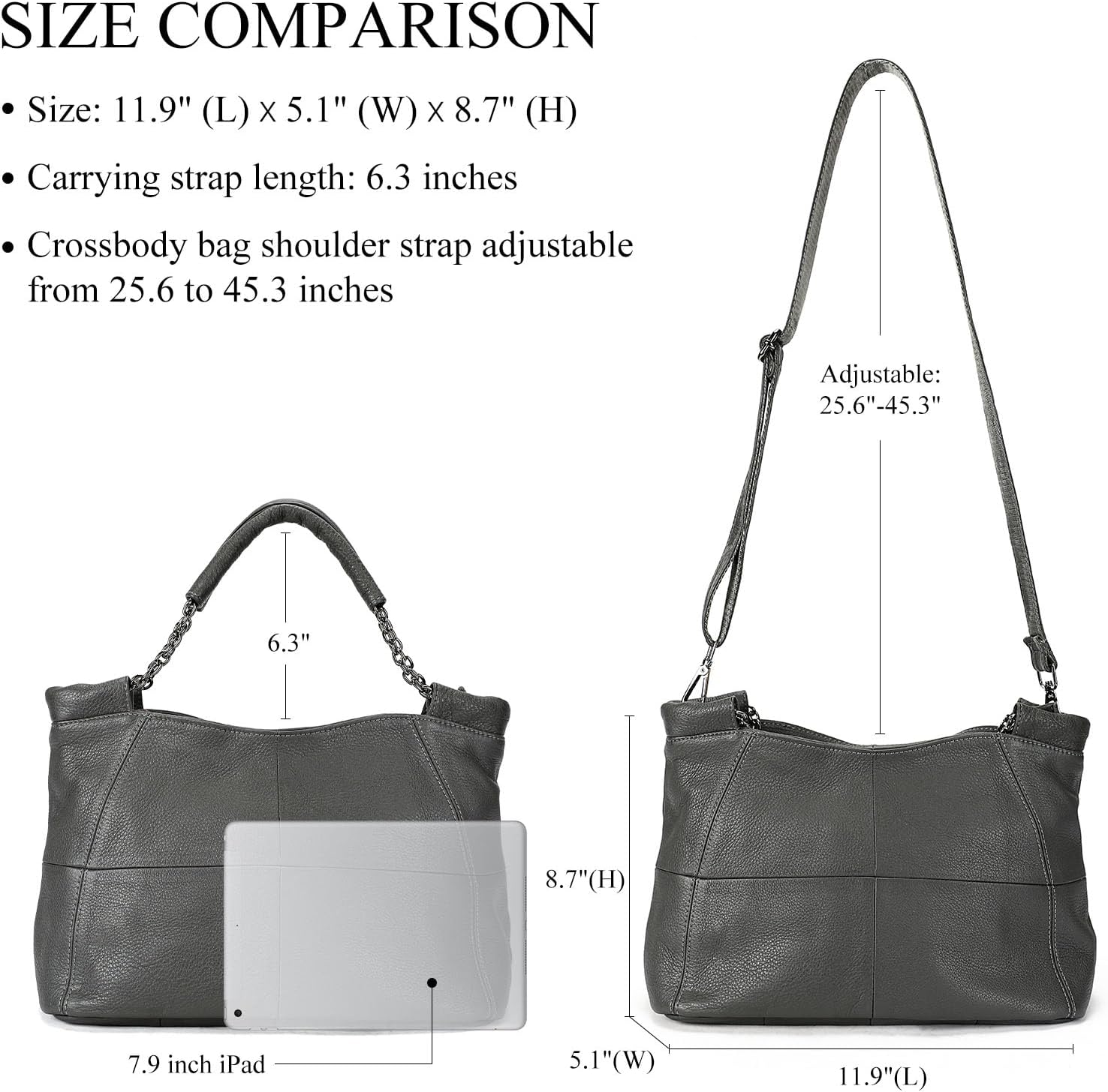 Genuine Leather Women Handbags and Purses Designer Medium Tote Bag Fashion Shoulder Crossbody Satchel Hobo Bag