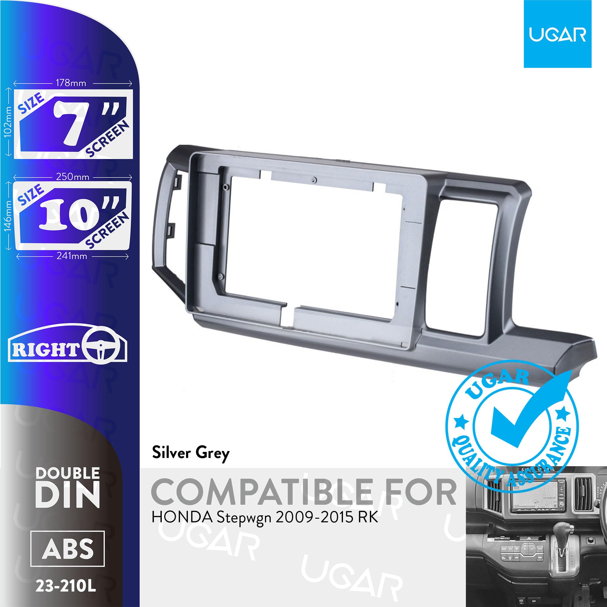 UGAR 7"/10" Dash Installation Kit For Honda Stream 2006-2014 - Radio Stereo Mounting Bracket - View #4
