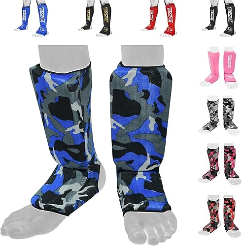 BeSmart Niños, adultos, jóvenes, hombres y mujeres Muay Thai MMA Kickboxing Shin Guards, entrenamiento de protección en el empeine, equipo de