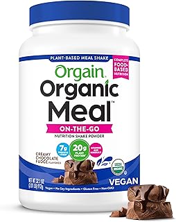 Orgain Organic Meal, Vegan Meal Replacement Protein Powder, Creamy Chocolate Fudge - 20g Plant Based Protein, 7g Prebiotic...
