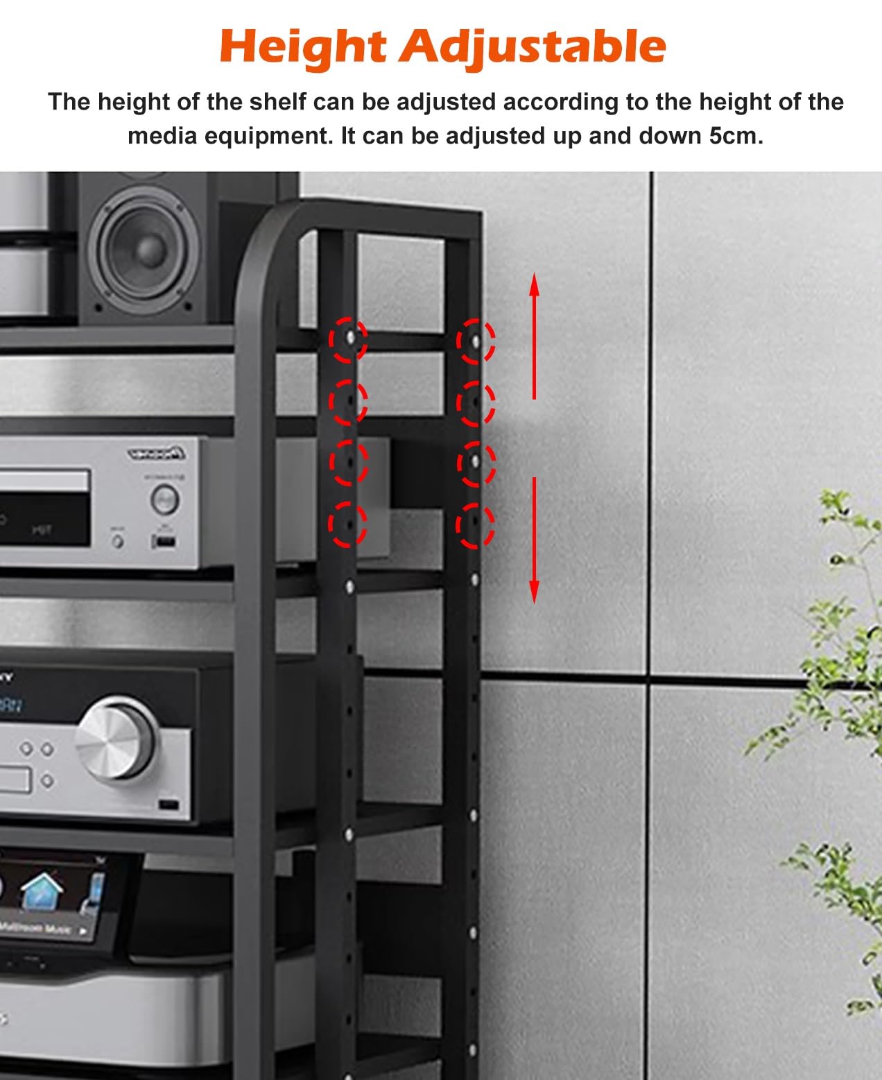porta-DVD, Supporto for scaffale multimediale audio a 5 livelli