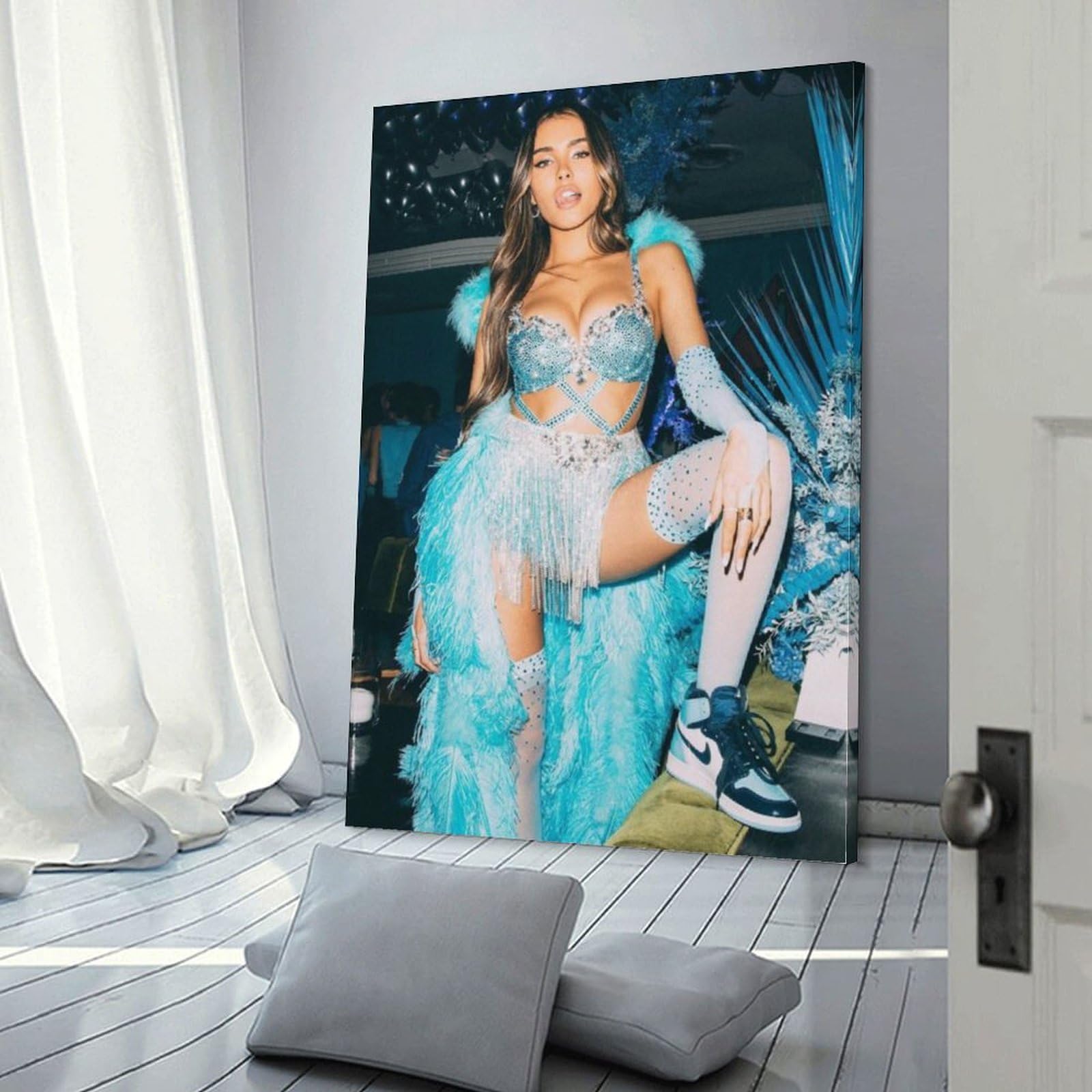 madison beer blue birthday dress S.L. Fashions Women's Long V-Neck Flutter Sleeve A-Line Dress