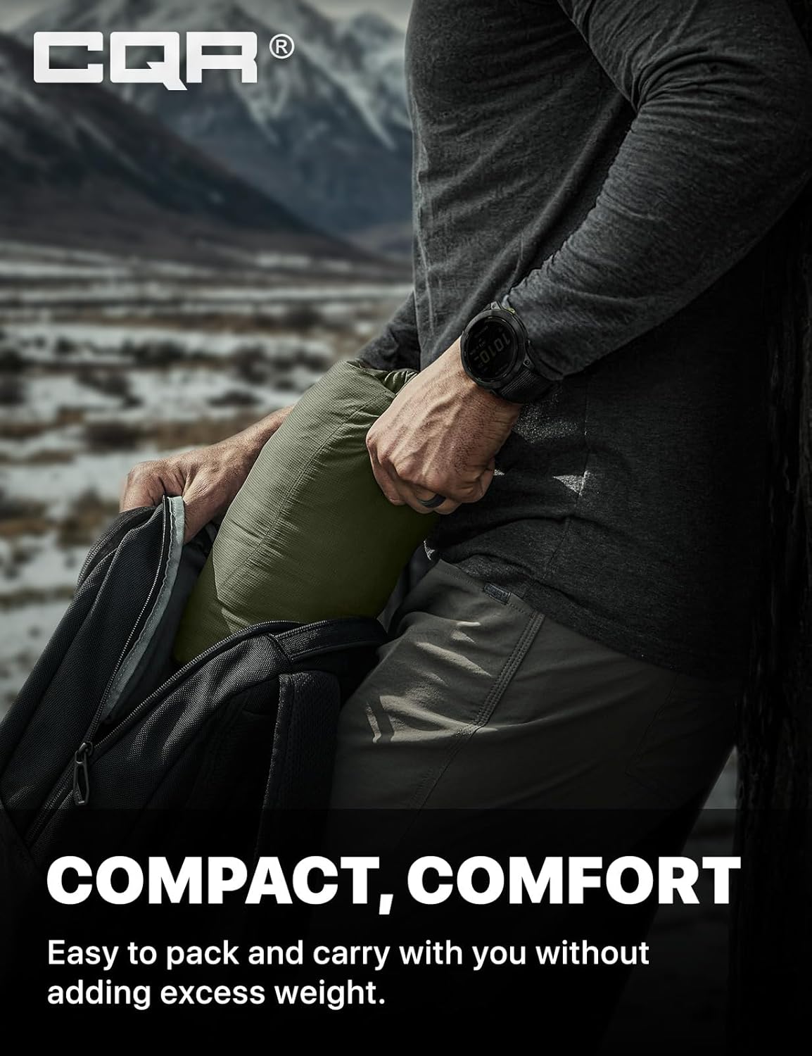 CQR Men's Lightweight Warm Insulated Jacket, Windproof Water Resistant Winter Active Coat for Hiking Work Outdoor Tactical - Image 7