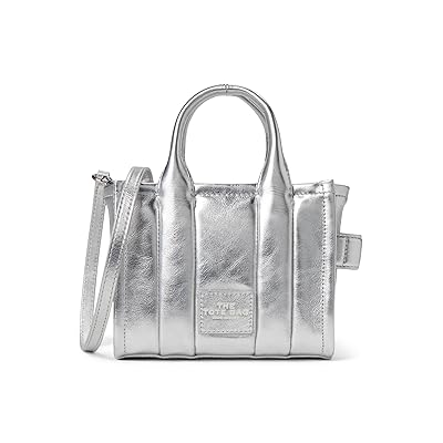 Marc Jacobs The Metallic Leather Crossbody Tote Bag Handbags Silver, Leather/Polyester
