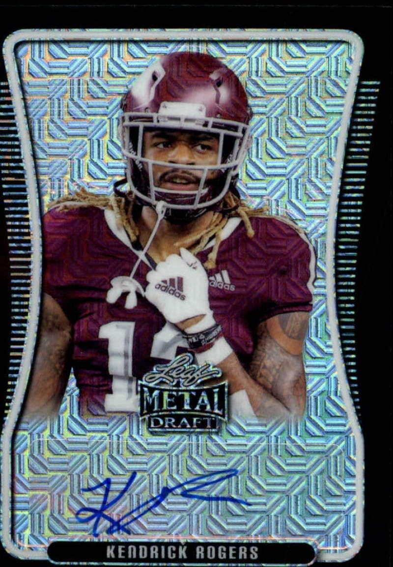 2020 Leaf Metal Draft Portrait Autograph Mojo Black Football S5#BAP-KR1 Kendrick Rogers Auto Texas A&M Aggies Official Player Licensed Rookie Card