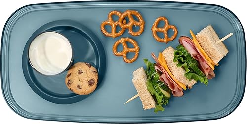 Miniatura 6 de madesmart Dipware - Bandeja pequeña reutilizable para aperitivos y aperitivos, plato pequeño apto para alimentos con cuenco de inmersión extraíble,