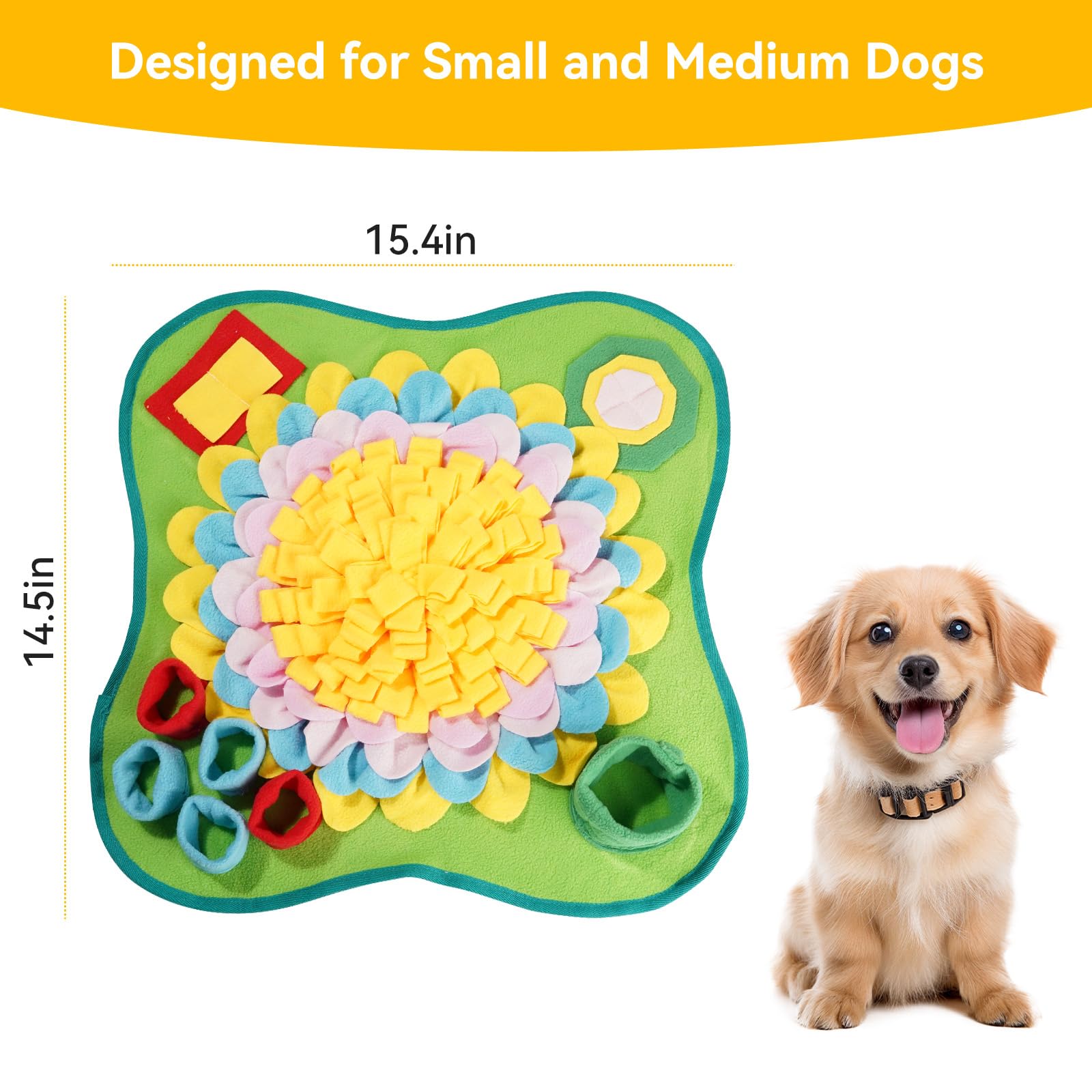 Romon Tappeto Olfattivo per Cani – 50x50 cm, Tappeto per Cani in Pile Colorato, Gioco Interattivo per Cani, Gatti e Conigli, Antiscivolo, Lavabile e Pieghevole