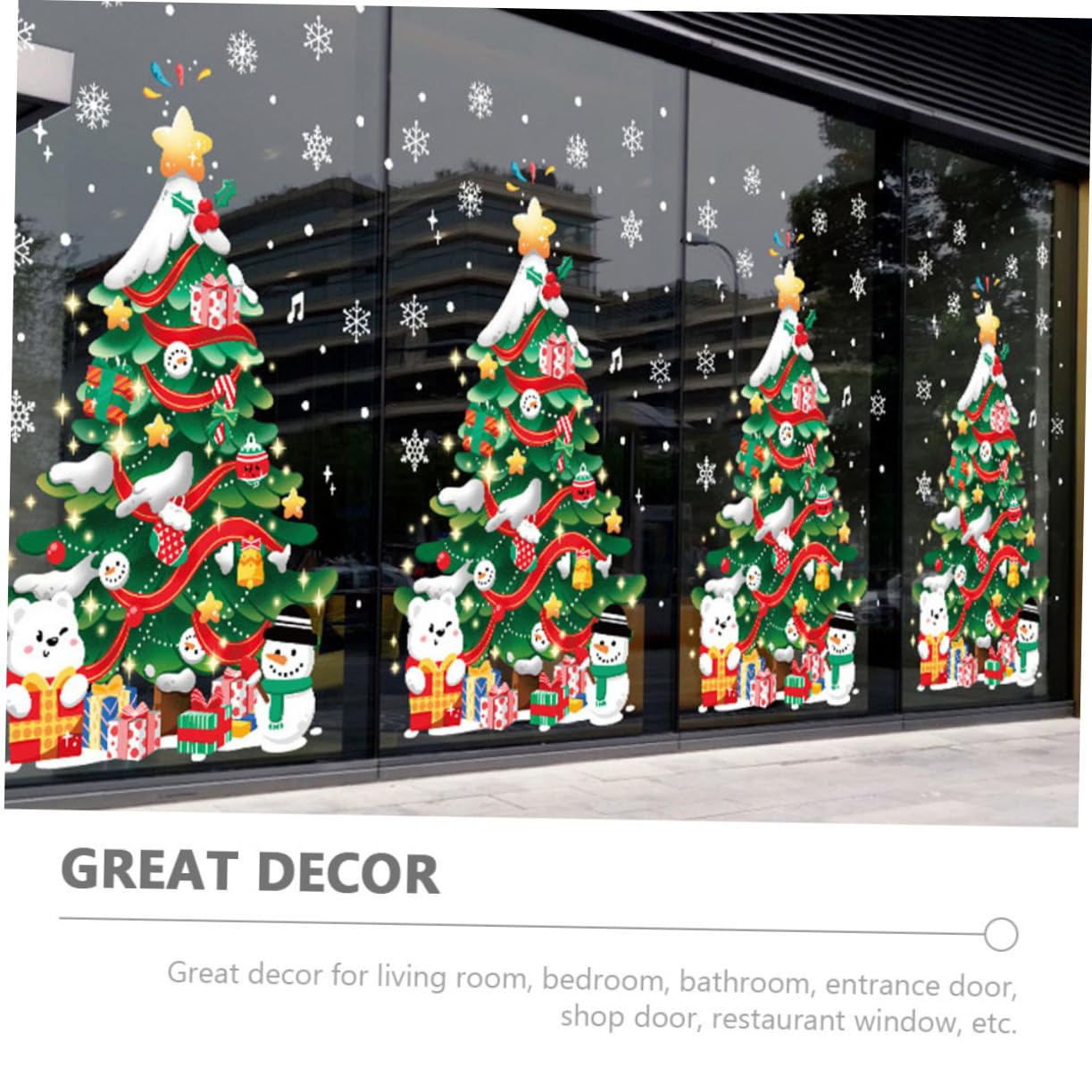 Zerodeko 5 Hojas Adhesivos Arbol De Navidad Pegatinas Decoración Colgante Navidad Vinilo Decorativo Para Pared Infantil Luces Bolas De Adornos Navideños Película Muro De Polivinilo