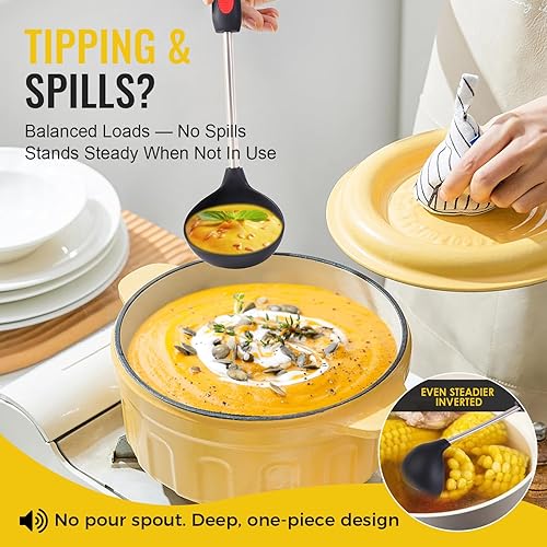 Miniatura 5 de Espátula Wok de silicona negra con mango de acero inoxidable