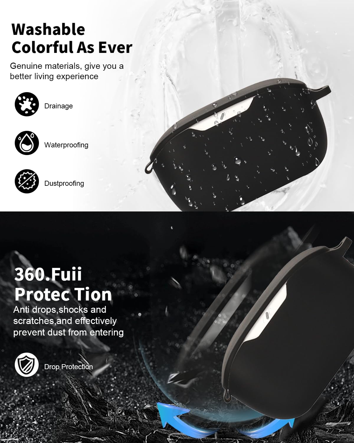 INF protettiva per auricolari WAVE FLEX copertura protettiva per JBL WAVE FLEX Ohrhörer, Nero