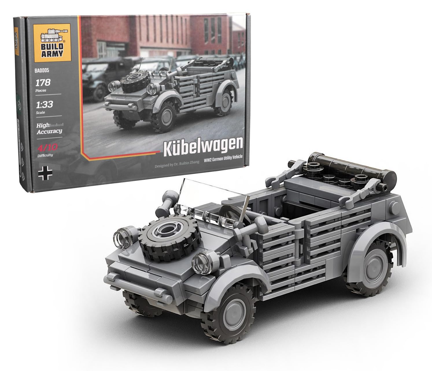 Buildarmy WW2 German Kubelwagen Car Model Brick Building Block 178pcs — image 1