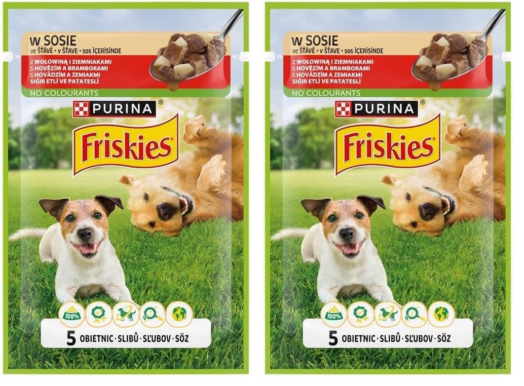 Friskies Yetişkin Köpekler için Sığır Etli Sebzeli Yaş Mama 85 Gram (2 paketi)