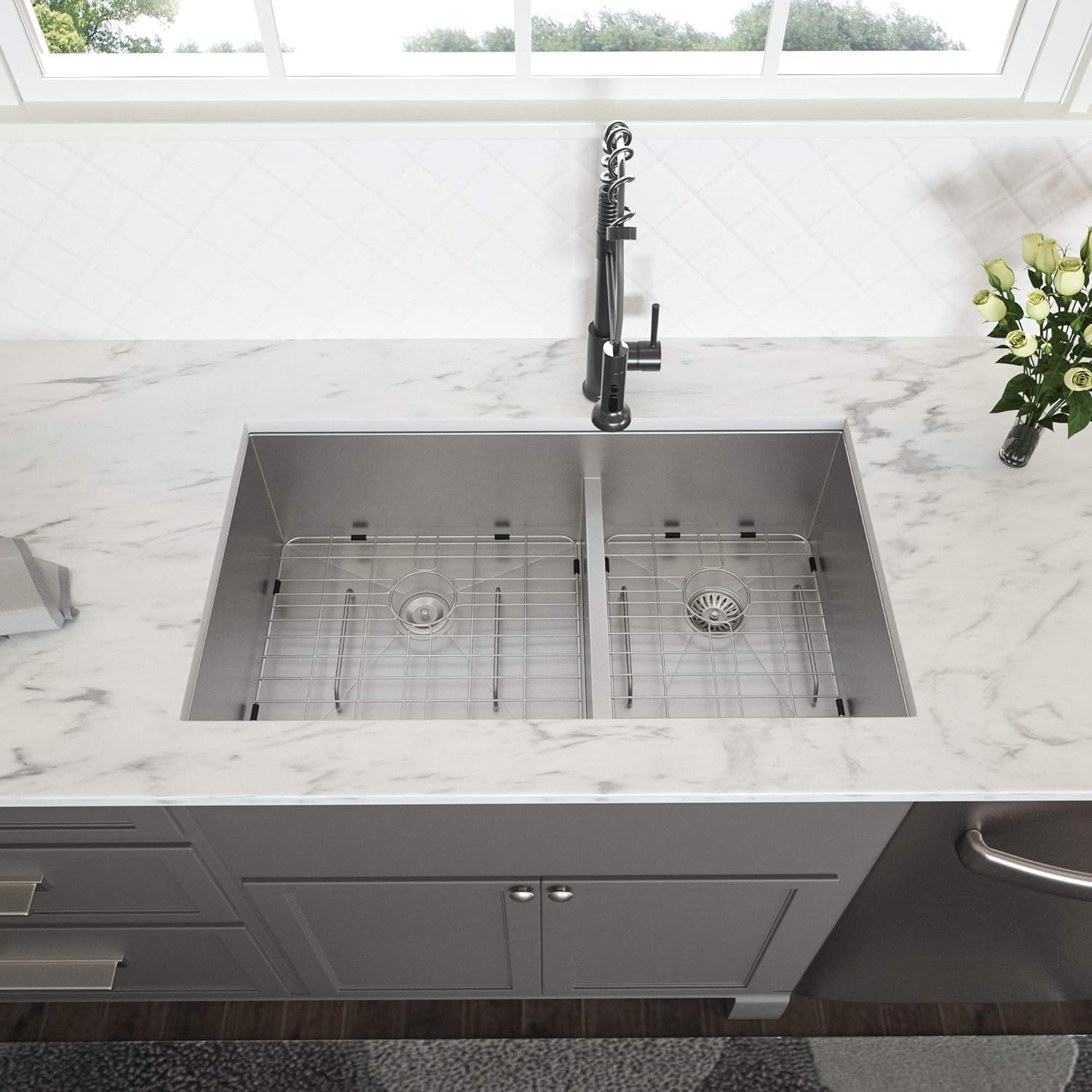 Undermount Kitchen Sink Lordear Double Bowl Kitchen Sink 33 Inch