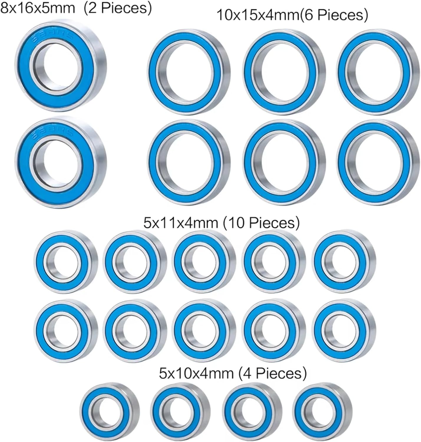 RCベアリング For Axial For SCX10 90027 1/10 22個 ホイールハブ アクスル シールベアリングキット