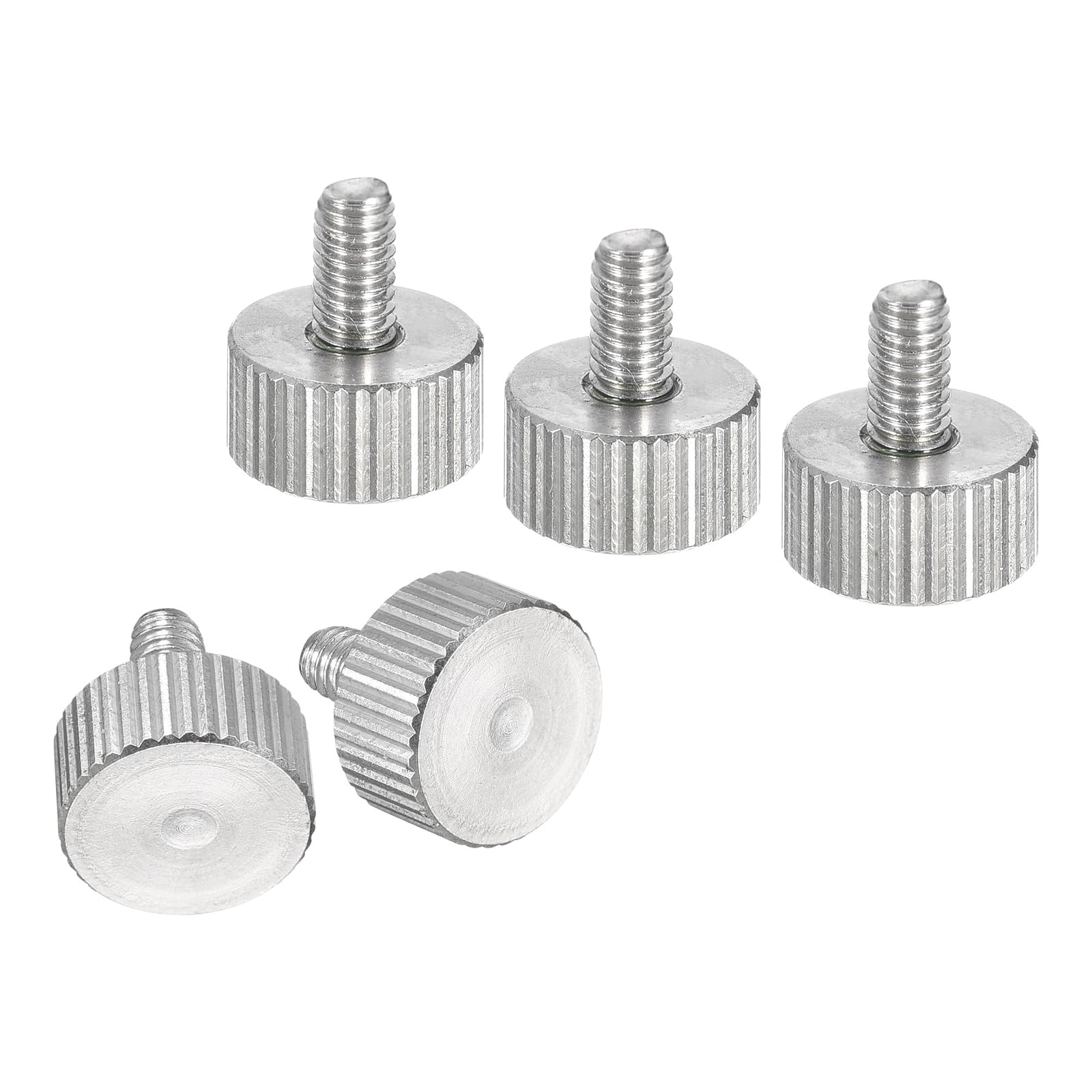 TA-VIGOR M4 Knurled Thumb Screws Bolts, 8mm 304 Stainless Steel Flat Knurled Head Thumbscrew Fully Threaded Fasteners for Home, Server Panels, 3D Printers, Machinery & DIY