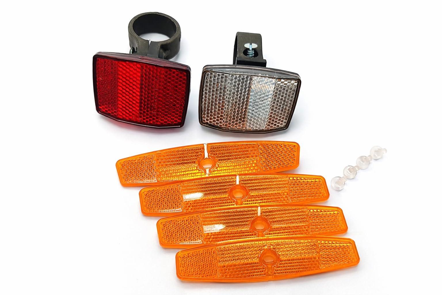 MATELCO Complete Reflector Light Set of 6 Pcs, Front & Rear Lights with 4Pcs Spoke Reflectors for All Kind of Bicycles (Multi Color)-image-2