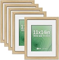 Vista 87 de VCK Paquete de 2 portarretratos de 8 x 10 pulgadas, roble natural, madera de alta gama con vidrio templado, para fotos de 5 x 7 pulgadas
