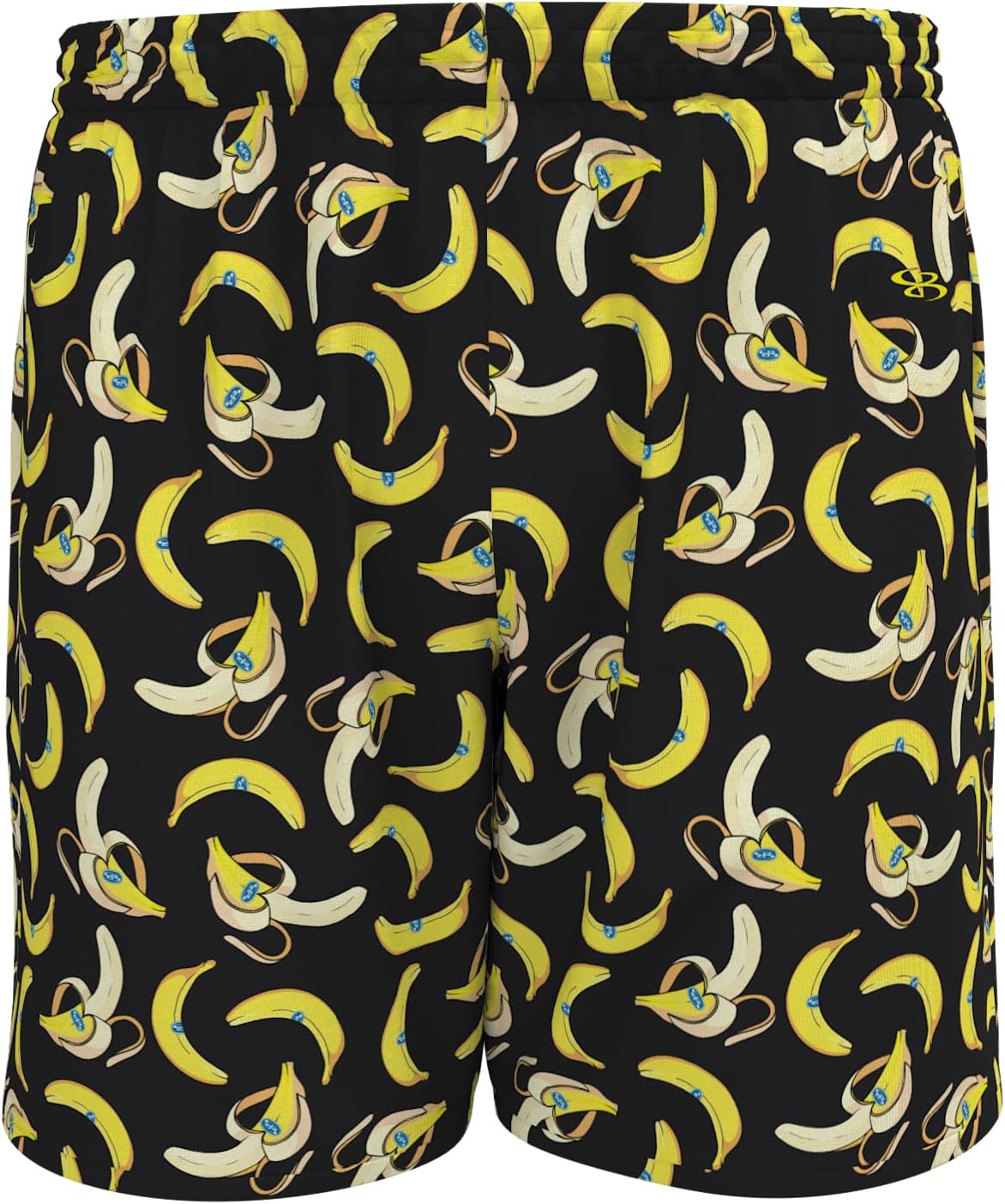 Boombah Men's Athletic Training Shorts, Moisture Wicking, Side Pockets, 6" Inseam, Fun Prints - Banana Blast