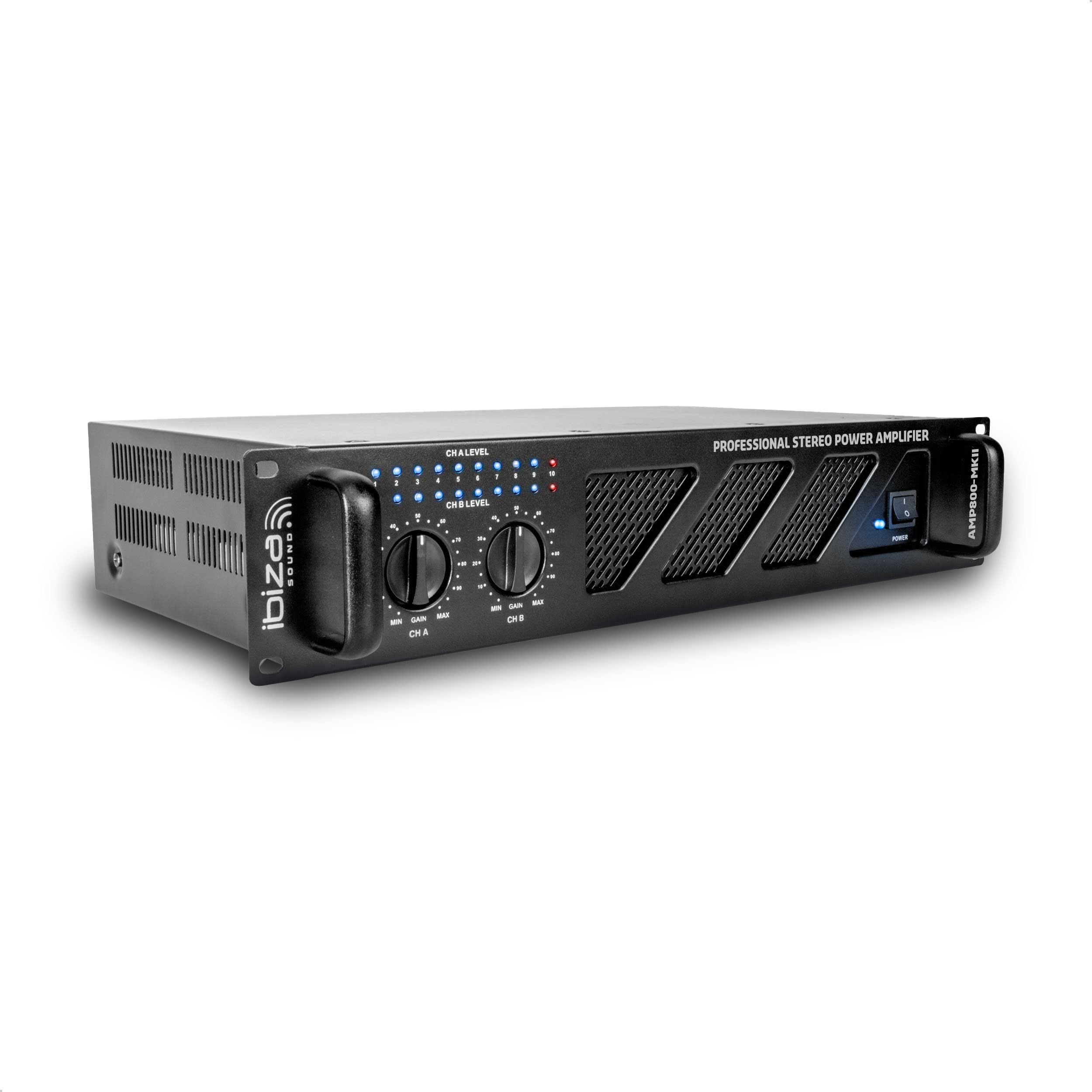 Ibiza Professioneller 2x600W Soundprozessorverstärker mit RCA/Jack
