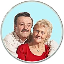 Personalised Memorial Photo Tile 4" - Custom Ceramic Picture for Grave Gravestone - Waterproof Graveyard Photo Plaque Mini Gravestones - Oval Porcelain Round Portrait