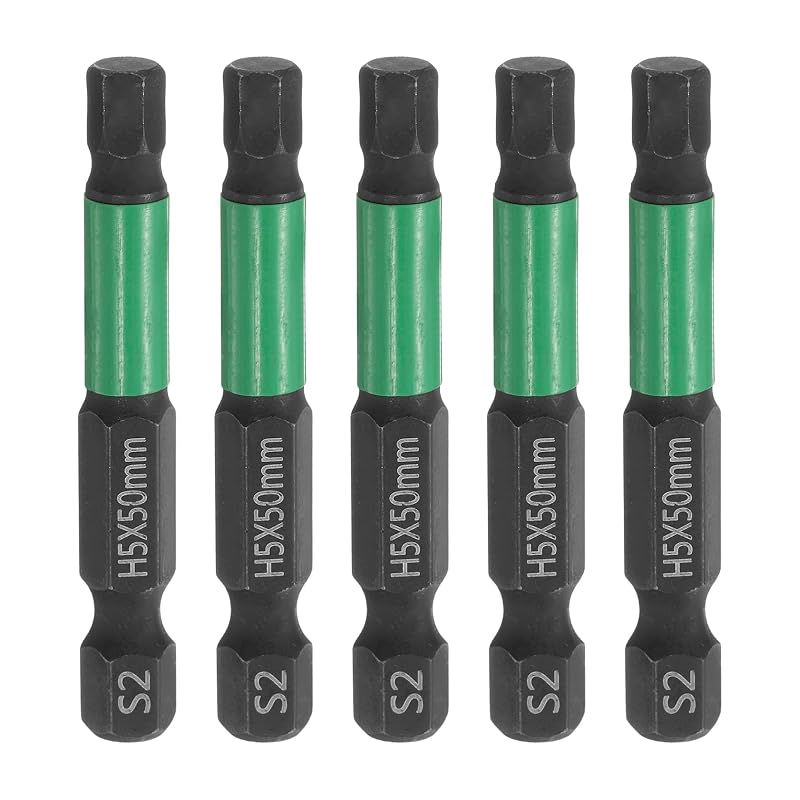 Kit de Pontas para Parafusadeira com Cabeça Sextavada H5 5 mm, Haste 1/4 pol. 6,35 mm, 50 mm, Aço S2 HARFINGTON com 5 peças