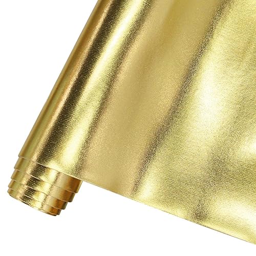 HYANG Smooth Solid Color Gold Faux Leather Sheets 1 Rolls 12 X53 (30cmX135cm),Faux Leather is Great for, Bows,Earrings HYANG-7115 HYANG-7115 - Gold