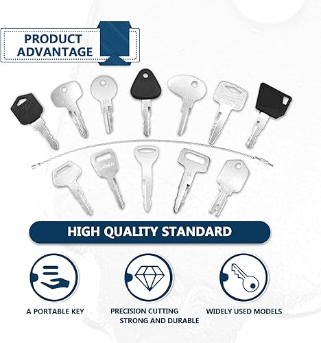 Miniatura 4 de Juego de llaves de carretilla elevadora con cadena, compatible con Komatsu, Toyota, Yale, Cat Clark, Doosan, Nissan, Hyster, JCB, Mitsubishi, Juego