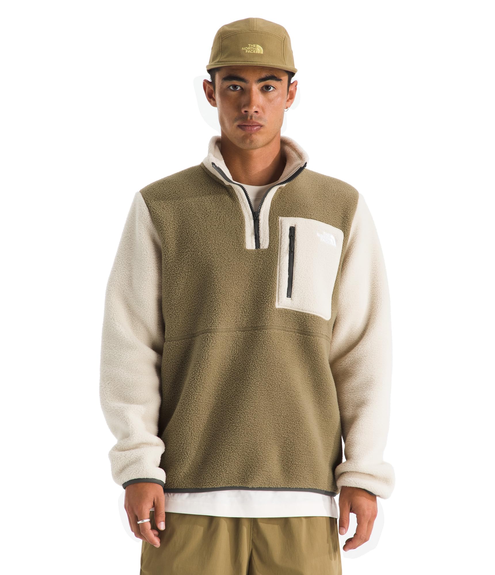 THE NORTH FACE Men's Yumiori Quarter Zip Jacket | Lightweight Fleece Coat With Embroidered Logo, Secure Zip Chest Pocket