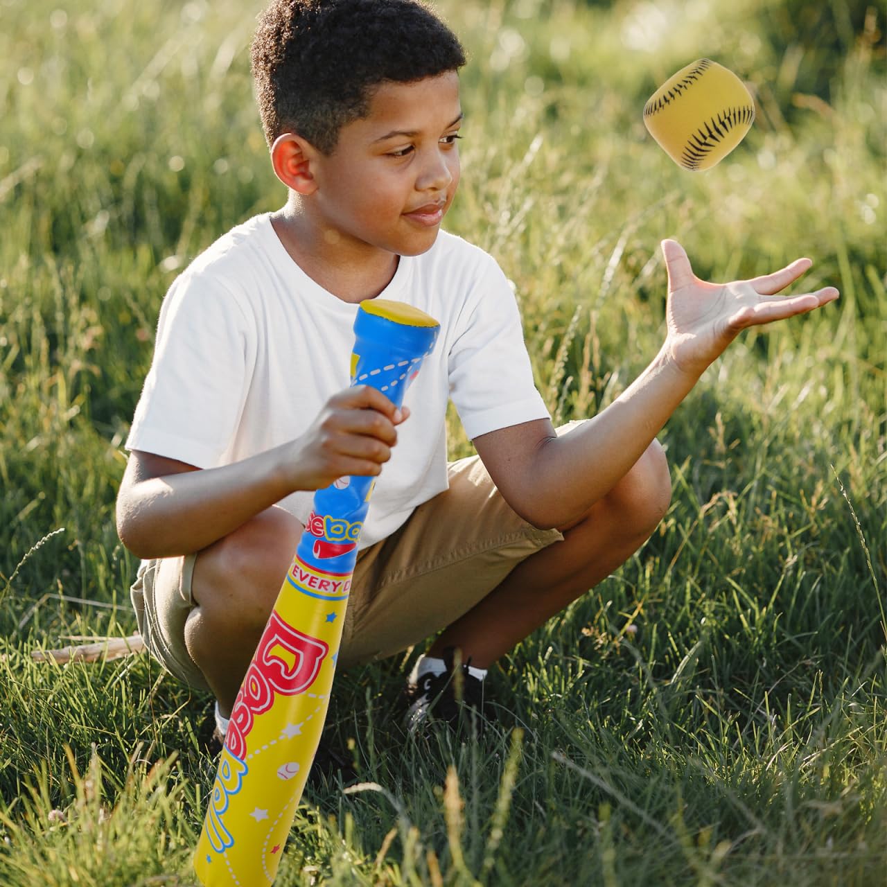 Juego De BéIsbol Infantil con Bate De Espuma Eva Seguro Y Ligero Kit De Juguete Deportivo para NiñOs Y Niñas TamañO 15.7X2.4X2 in Colores Surtidos Ideal para Juegos Al Aire Libre