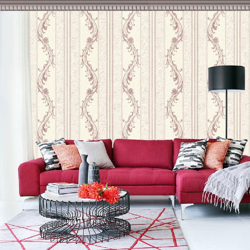 YALLA Creative Solutions 3 Rolls of Wallpapers Easy to Install Non-Woven Waterproof PVC Modern Wallpaper Rolls for Living Room Bedroom Office Decor Walls