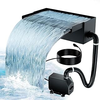 Stainless Steel Waterfall Spillway Kit - Complete Water Feature Set with Pump & Filtration for Garden Pond