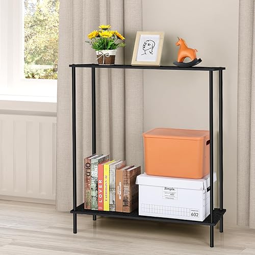 Mesa consola estrecha, mesa de entrada de 31 pulgadas, mesa de sofá, mesa de consola delgada de 2 niveles, mesa consola delgada detrás del sofá,